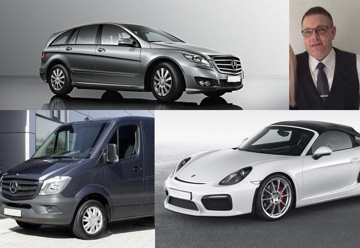 Mercedes Benz Sprinter, Mercedes Benz R, Porsche Boxter svipaður þeim sem fjallað er um í fréttinni.…
