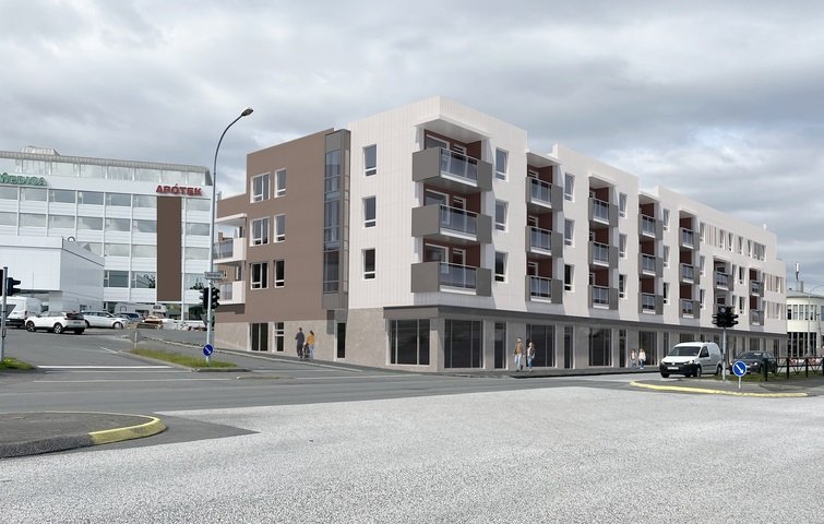 Fjölbýlishúsið við Snorrabraut.