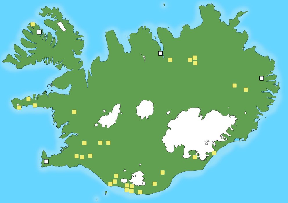 Meðfylgjandi er kort sem sýnir staðsetningu þeirra ferðamannastaða þar sem borga þarf fyrir að leggj…