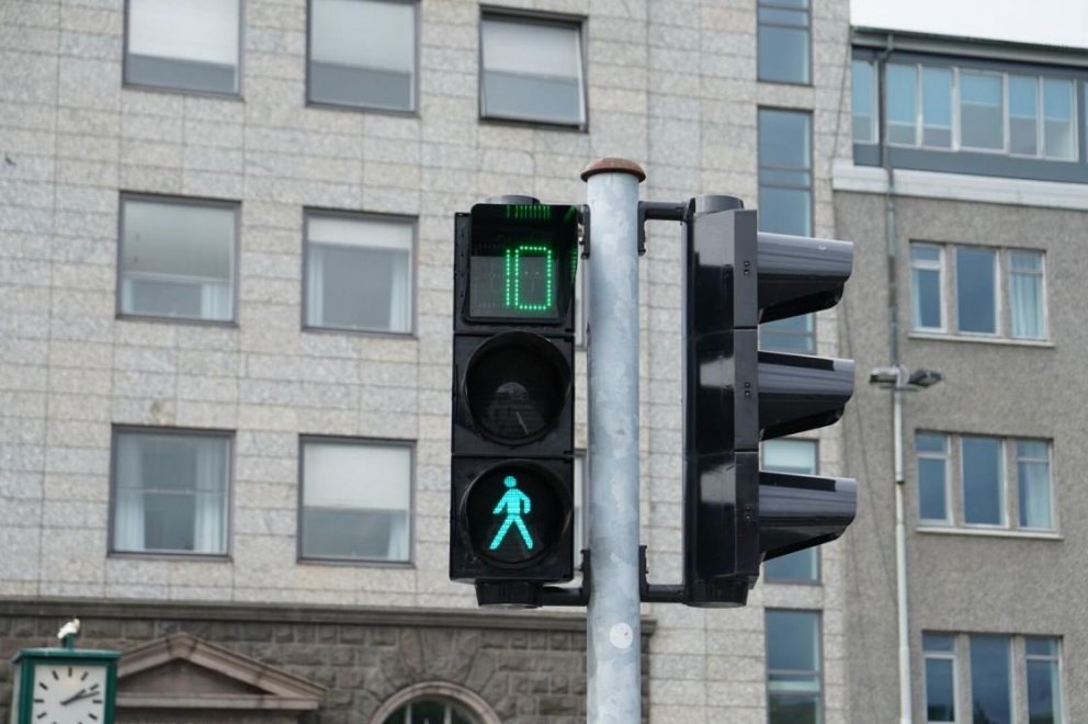 Talið niður fyrir gangandi vegfarendur