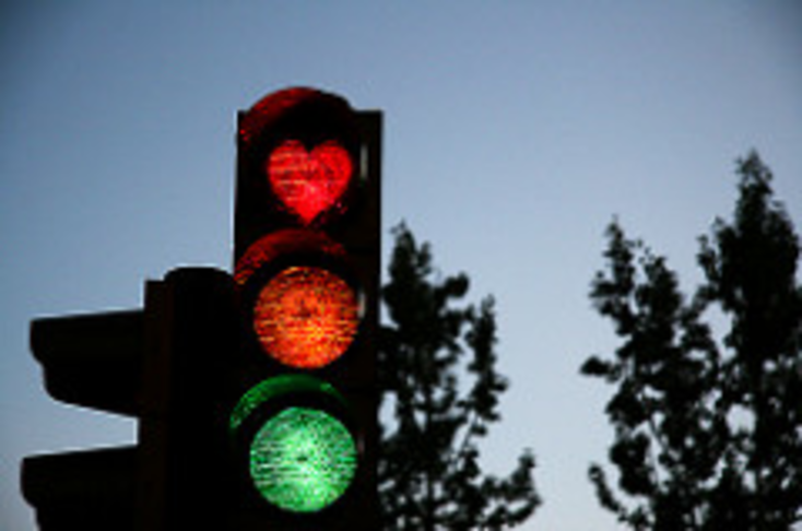 Öryggisatriði að fjarlægja hjartalaga umferðarljós