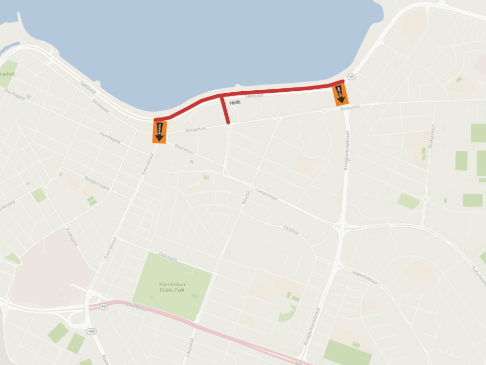 Kvikmyndatökur við Sæbraut - Lokað fyrir alla bílaumferð