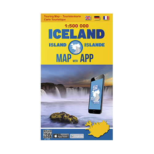 Íslandskort m. appi